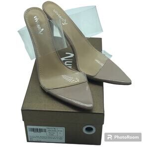 VIVIANLY Clear Point Toe Mule Sandals  | Size 11